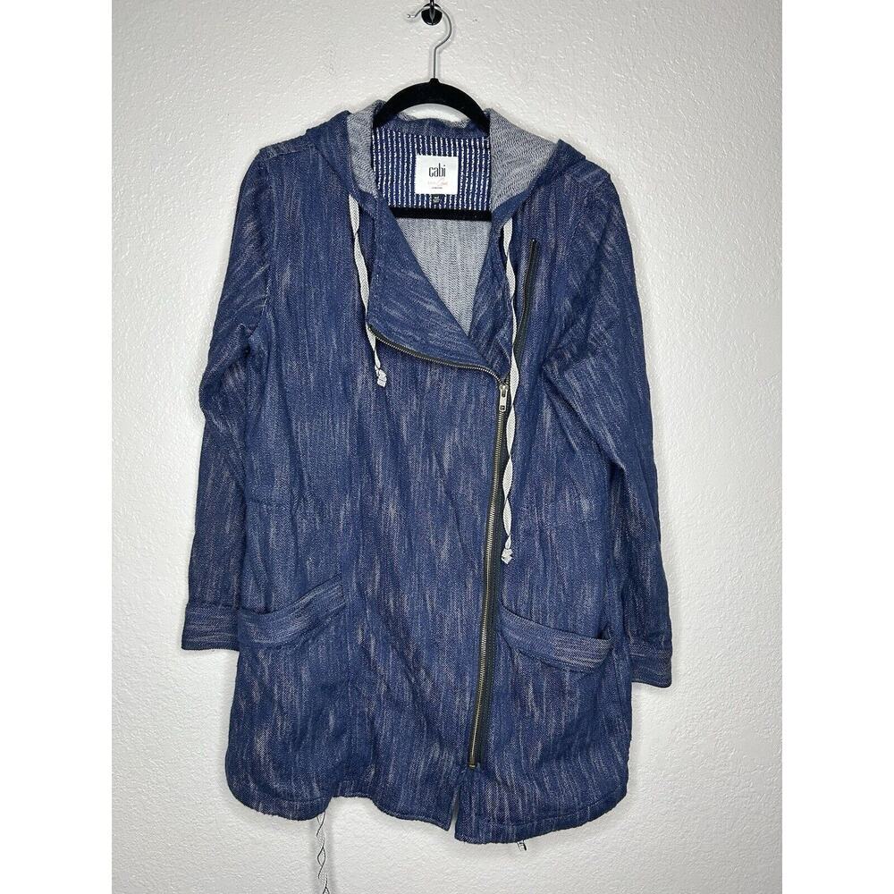 CAbi Adventure Anorak Jacket Blue Size Medium 100% Cotton Pockets Style 5100